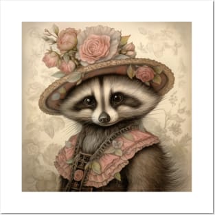 Storybook Illustration Raccoon Anthropomorphic Animals Portrait Posters and Art